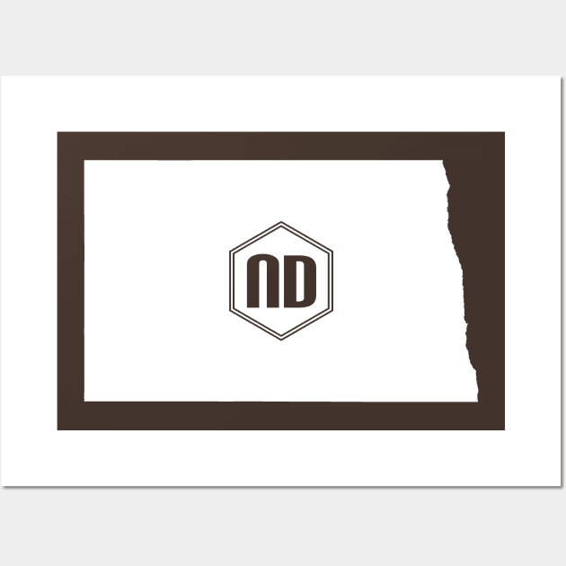 North Dakota Homer (White) Wall Art by caknuck